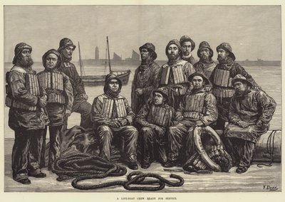 Załoga łodzi ratunkowej gotowa do służby autorstwa Frank Dadd